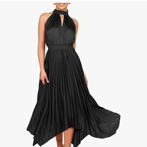 Elegant Black Pleated Dress